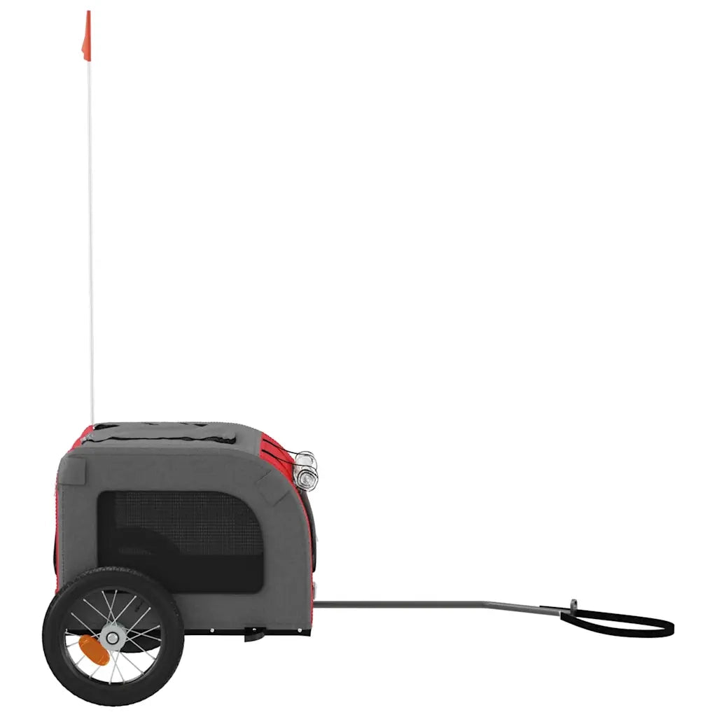 Rimorchio da Bici per Animali Rosso e Grigio Oxford e Ferro CFW4737066