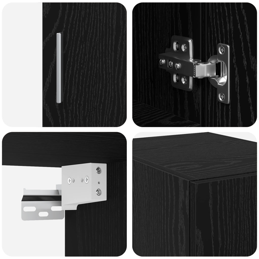 Armadio Sottile  Rovere Nero 30x42.5x225 cm Legno Ingegnerizzato