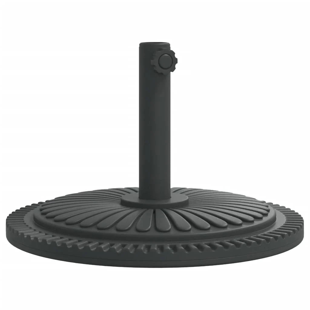 Base stabile per ombrellone da esterno rotonda 45 x 31,5 cm con eleganti motivi in ​​PE nero 02_0056650