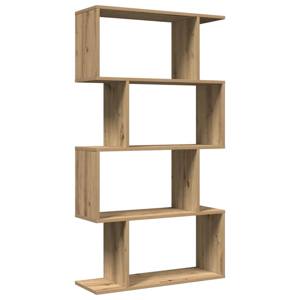 Libreria 4 Ripiani Rovere Artigianale 70x24x129 cm Truciolato 858110