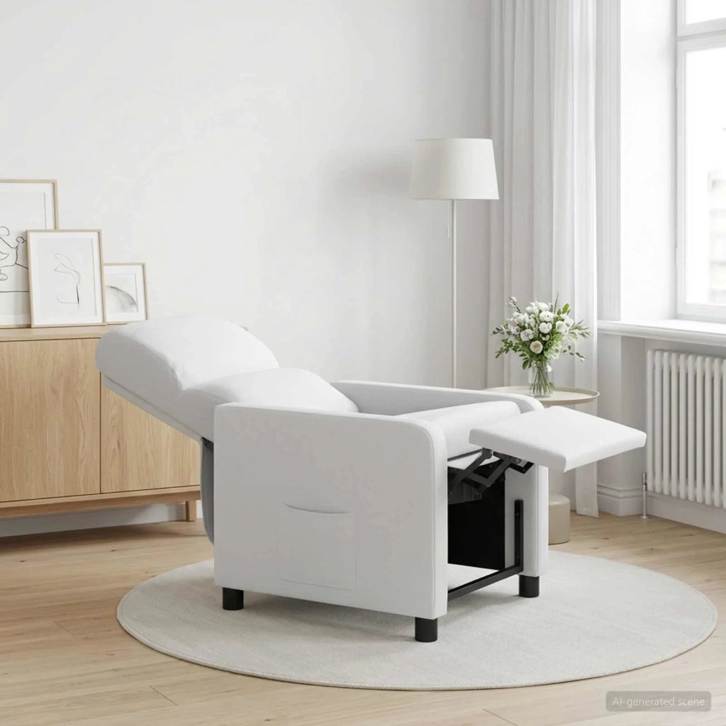 Divano Sedia-Poltrona reclinabile Bianco Tessuto 339045