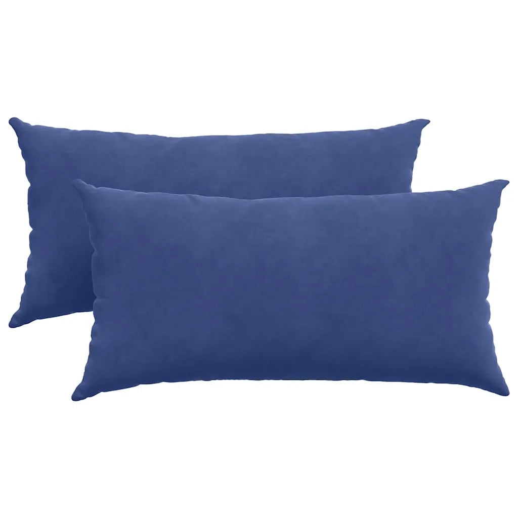 Cuscini da Divano 2 pz | Cuscini per sedie Blu Polizia 80 x 40 cm Tessuto in Cords