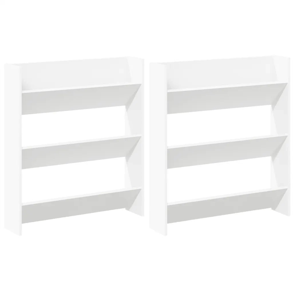 Scarpiere a Muro 2 pz Bianco 80x18x90 cm in Truciolato cod mxl 45494