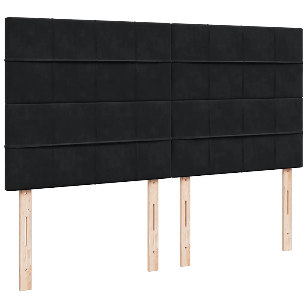 Giroletto a Molle con Materasso Nero 180x200 cm in Velluto 3294708