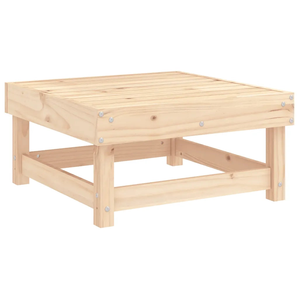 Poggiapiedi da Giardino con Cuscino in Legno Massello di Pino CFW5951663