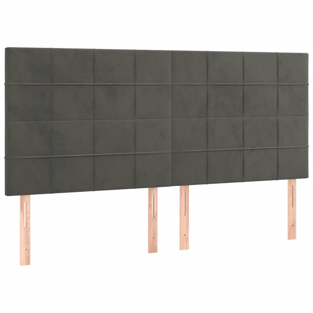 Giroletto a Molle con Materasso Grigio Scuro 200x200 cm Velluto cod mxl 59030