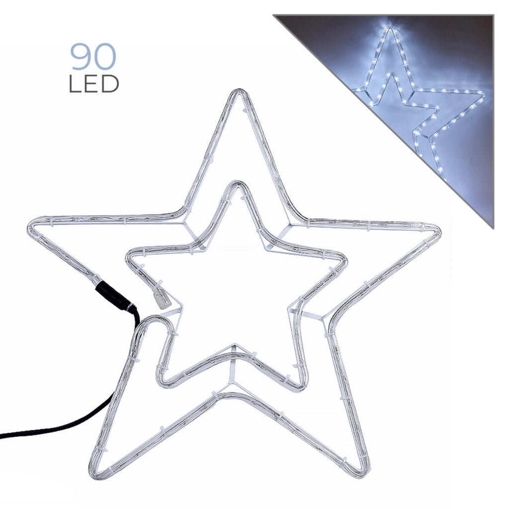 STELLA LUMINOSA LED DECORATIVA 90 LUCI BIANCHE PER INTERNI ED ESTERNI - IDEALE PER DECORAZIONI NATALIZIE