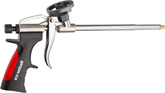 Pistolo metallico per la rapida e professionale applicazione di schiume PU a una componente - applicazione schiuma senza solchi - riempimento controllato - isolamento