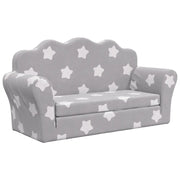Divano letto | Sof¨¤ letto | Letto singolo Bambini a 2 Posti Grigio Chiaro con Stelle Peluche