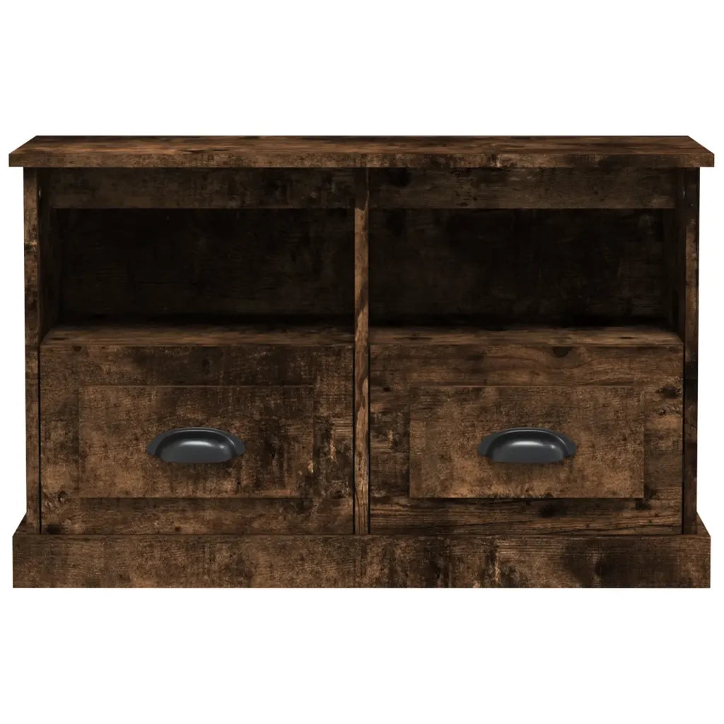 Mobile Porta TV Rovere Fumo 80x35x50 cm in Legno Multistrato 816285