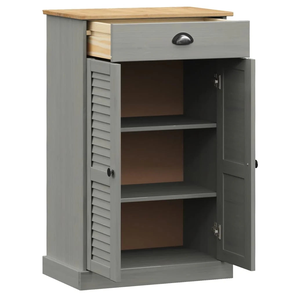 Scarpiera scarpiera mobile contenitore ingresso corridoio soggiorno 60 x 35 x 96 cm in legno massello di pino grigio 02_0022117