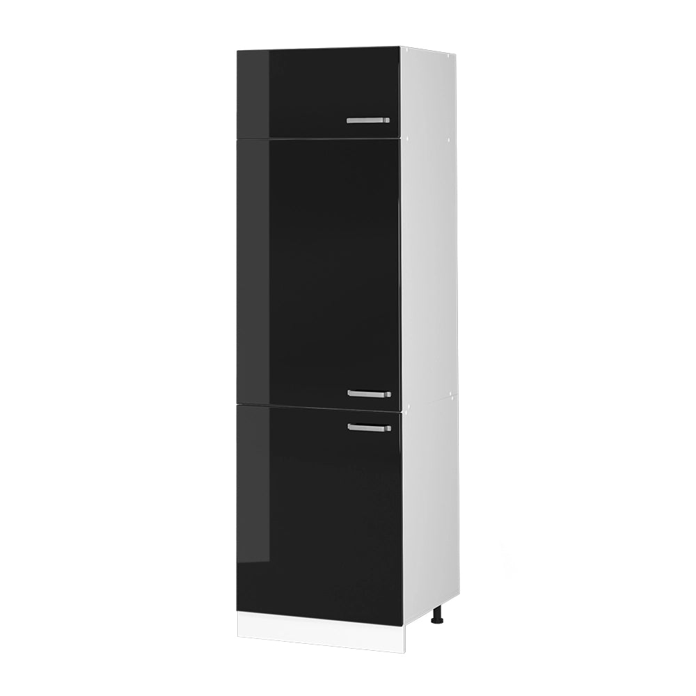 Vicco Frontale cucina Nero lucido 59.6 x 196 cm frontale del mobile per mobile per frigorifero