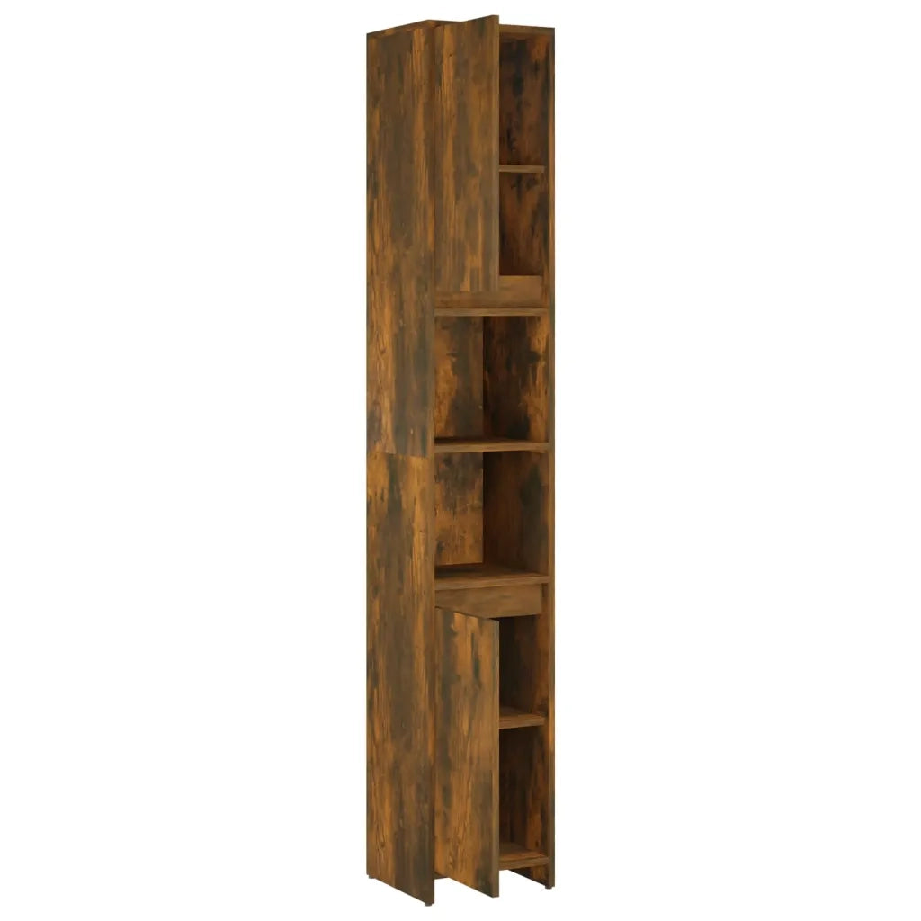Armadietto Bagno Rovere Fumo 30x30x183,5cm Legno Ingegnerizzato cod mxl 47894