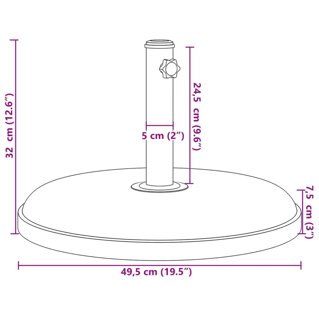 Base per Ombrellone per Pali ?32/35/38 mm 25 kg Rotonda CFW3710825
