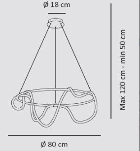 NOEMI-SR B  Lampadario a sospensione led bianco opaco 50W dimmerabile dimmerabile lumen 3420 SDD 2800 - 5000k
