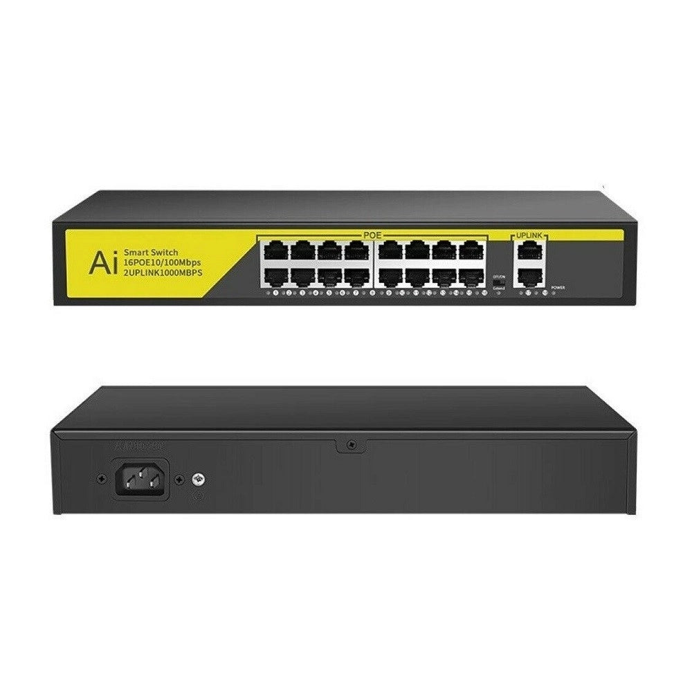 Trade Shop - Switch Di Rete Poe Ethernet 16 Porte 2fe Rj45 10/100mbps Sfp 1000mbps Poe316gm -