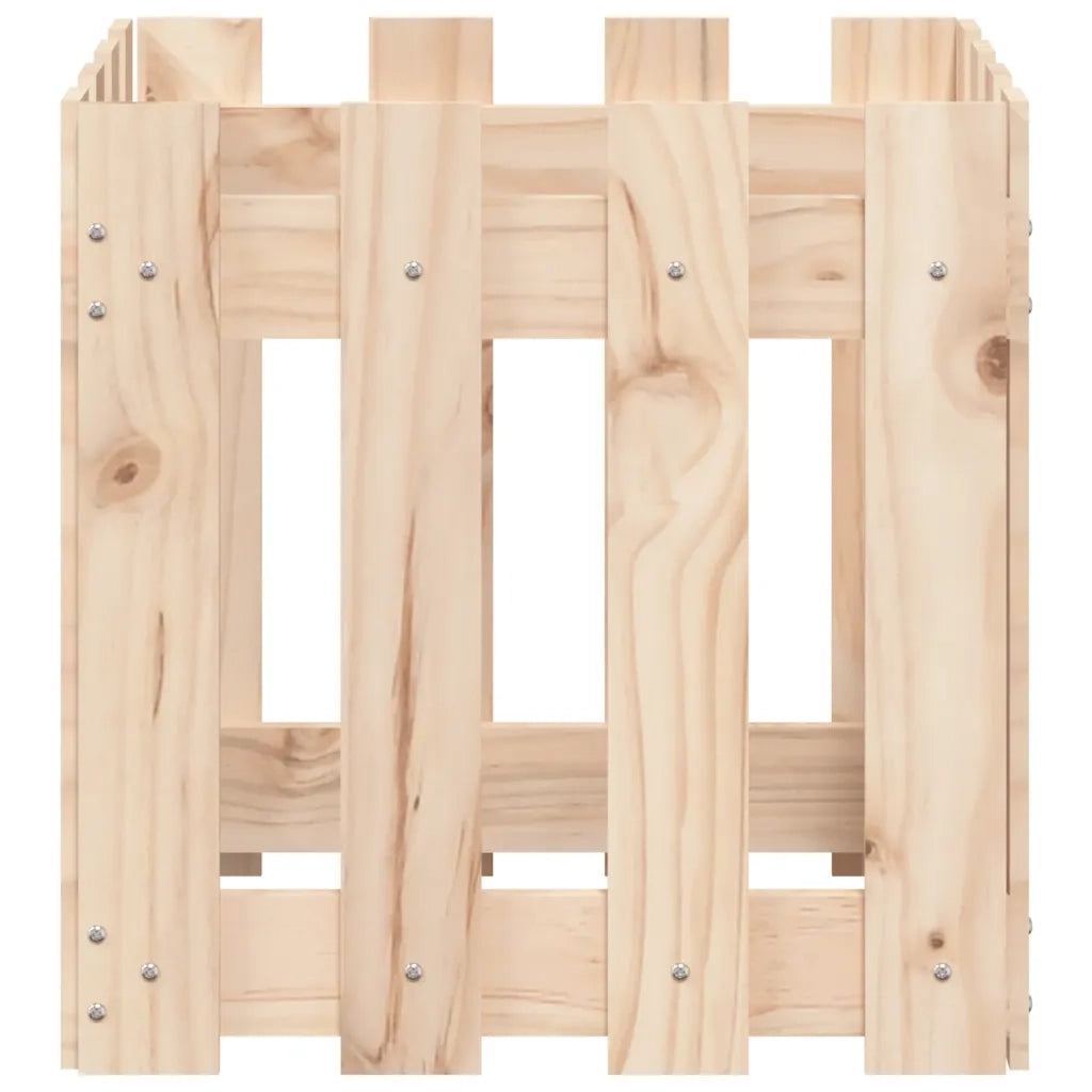 Fioriera Giardino Design a Recinzione-Vaso da Esterno-Contenitore per Piante 40x40x40 cm Massello Pino