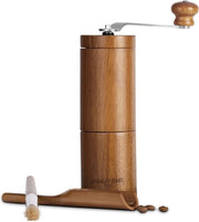Manuale macchina per macinare caffè, macchina per caffè con asta ceramica regolabile, stile vintage macchina per caffè in legno manuale, macchina per caffè portatile con spazzola e cucchiaio (JX2022-CG10-DE)