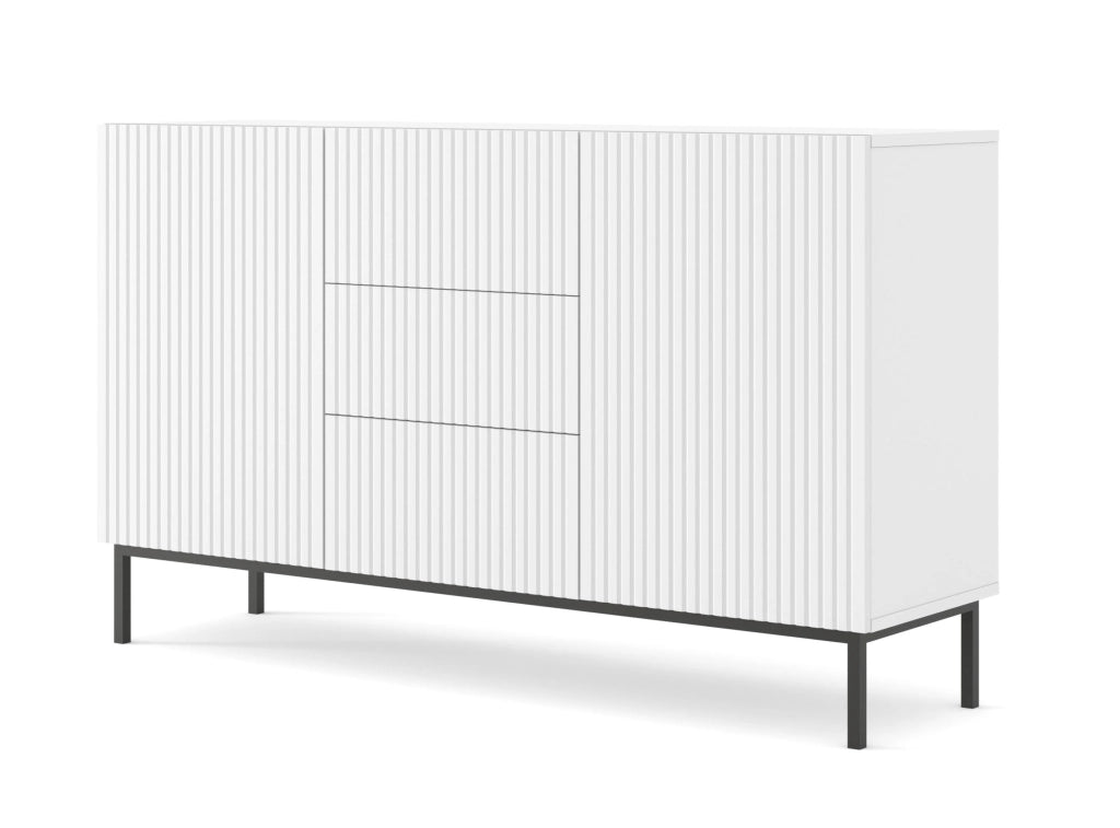 MOBILE RAVENNA B MOBILE IN MDF RIVESTITO IN FOGLIO 2D3S 150 BIANCO OPACO TELAIO NERO