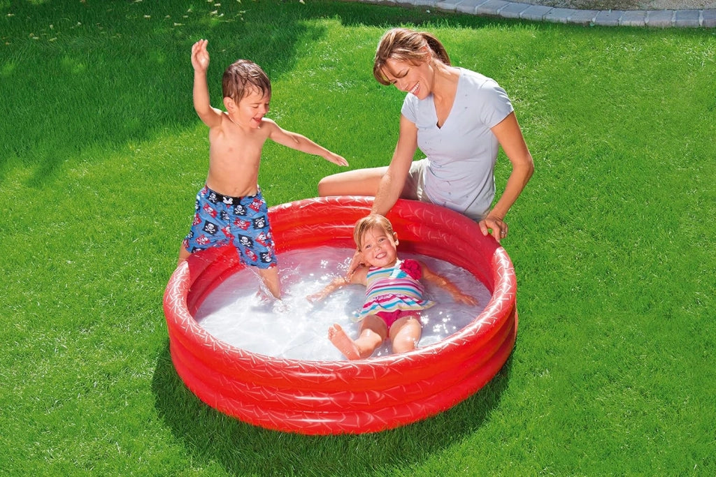 PISCINA GONFIABILE BESTWAY 3 ANELLI 122X25 CM ROSSO E BLU