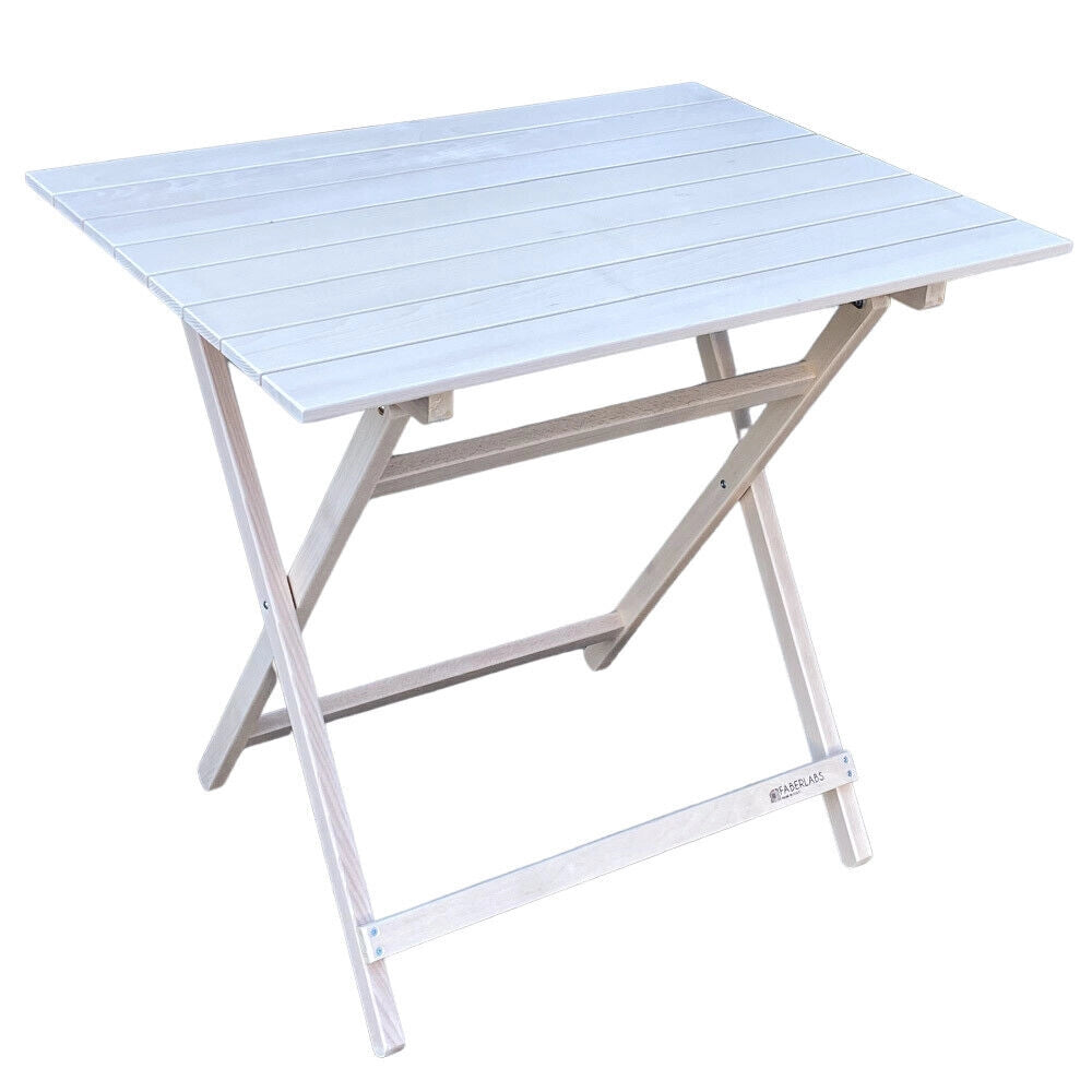 Tavolino picnic bianco wash in legno da cm 100 x 60