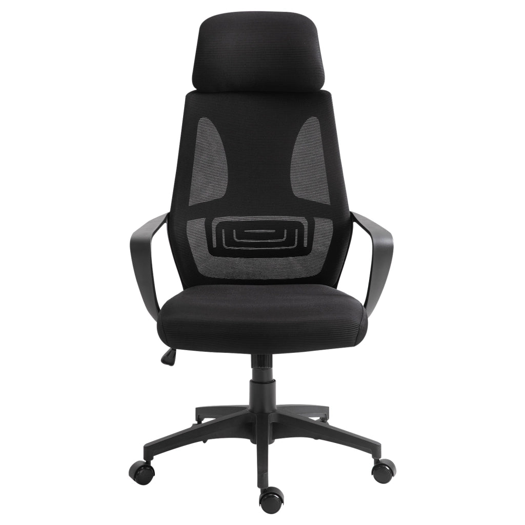 Sedia da Ufficio con Braccioli Poggiatesta Funzione Basculante Nero ¨C Xylo ¨C 64x55x116-126 cm