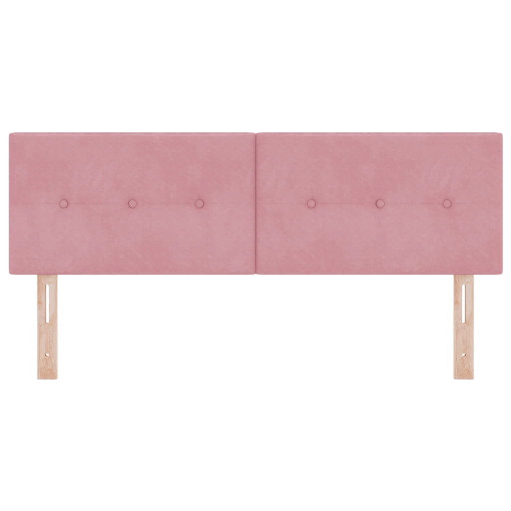 Testiera LED Con Bottoni Imbottiti Rosa 72 cm Velluto