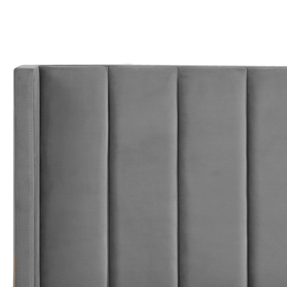 Letto matrimoniale 160 x 200 cm Rete a doghe in velluto grigio
