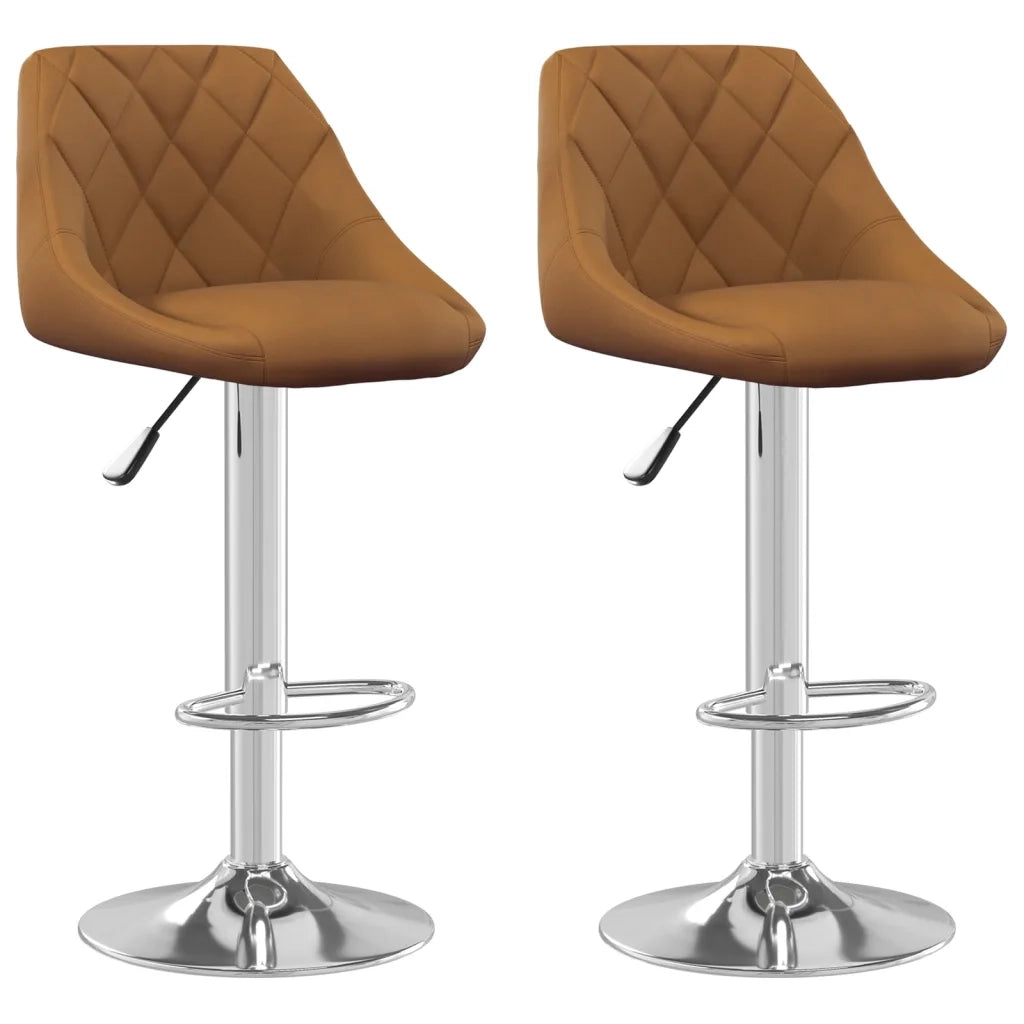 Sgabelli da Bar 2 pz Marroni in Velluto cod mxl 69314
