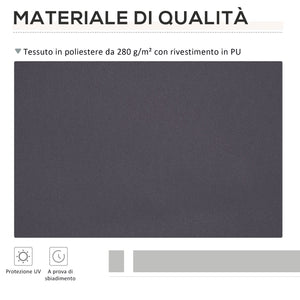 Telo di Ricambio per Tenda a Bracci Retrattile 347x290 cm  in Poliestere Anti UV Grigio