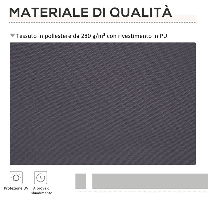 Telo di Ricambio per Tenda a Bracci Retrattile 347x290 cm  in Poliestere Anti UV Grigio