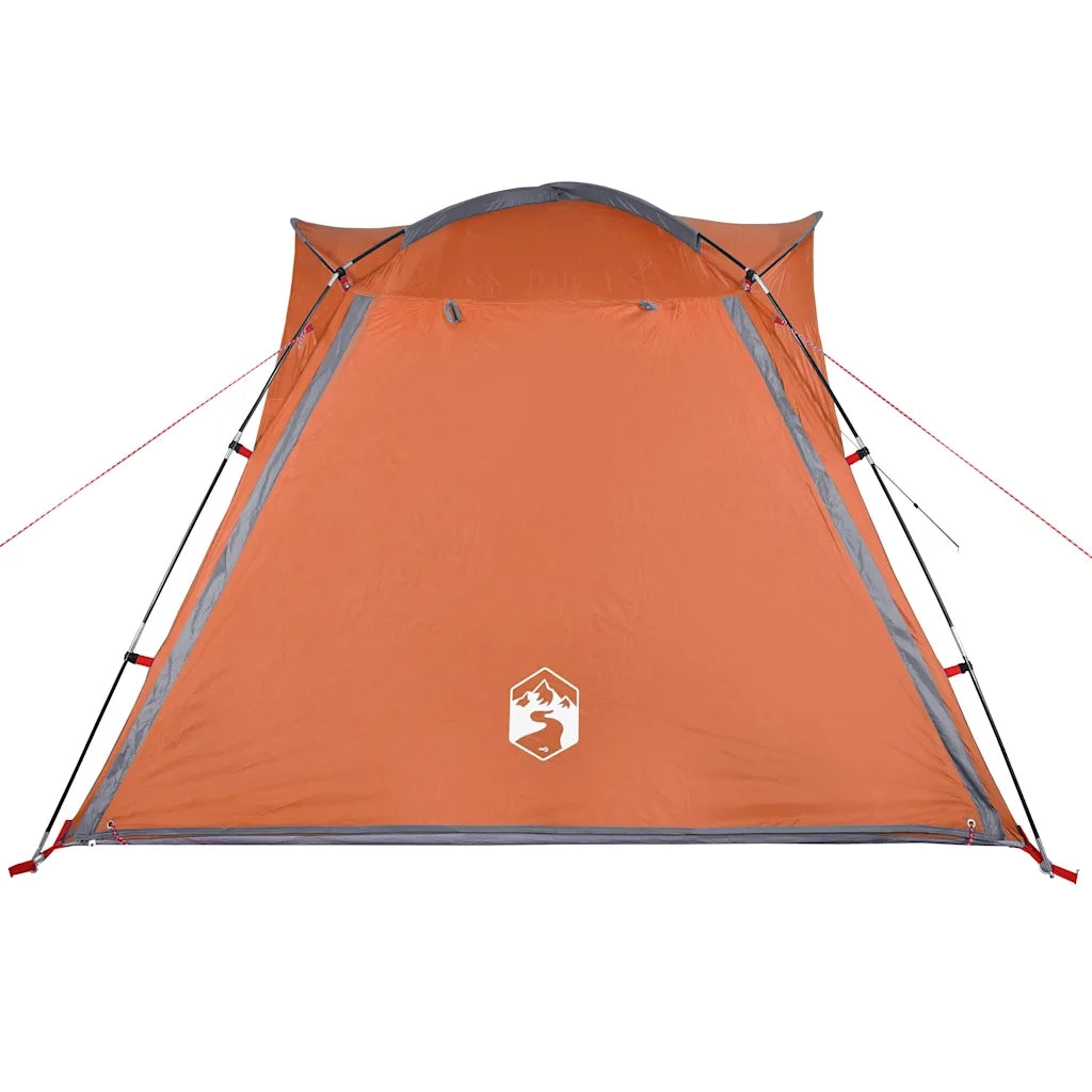 Tenda Campeggio 4 Persone Grigio e Arancione Impermeabile 94358