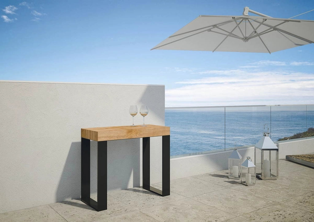 Consolle allungabile 90x40/190 cm Tekno Small Abete Tinto telaio Antracite