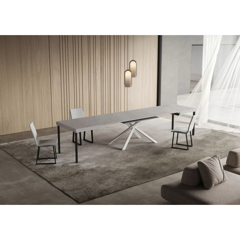 Tavolo allungabile 140/224x80cm Niket telaio Bianche - Cashmere
