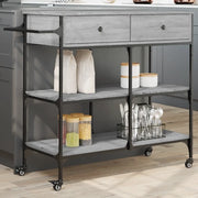 Carrello Cucina-Scaffale per Cucina Grigio Sonoma 105x42x95 cm in Legno Multistrato