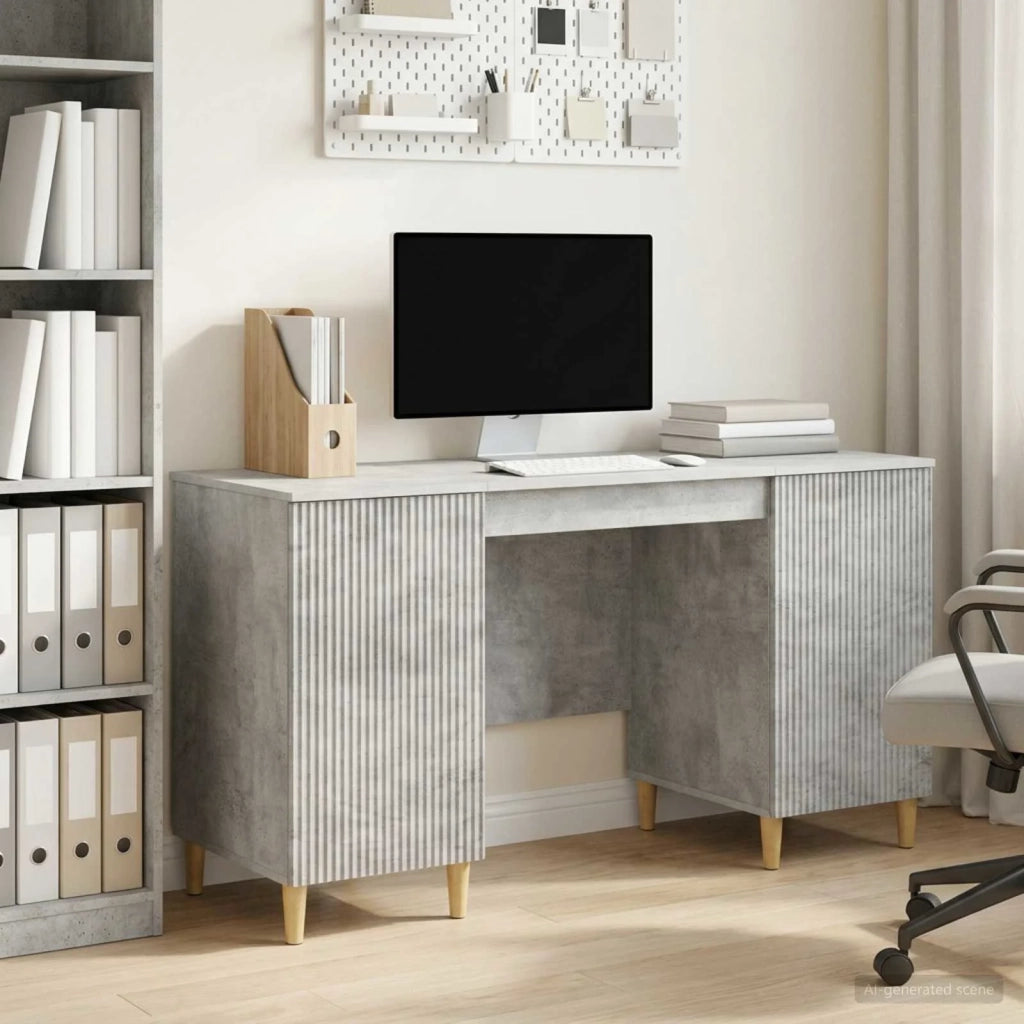 Scrivania con lo scaffale Grigio Cemento 142,5 x 50 x 75 cm 3414597