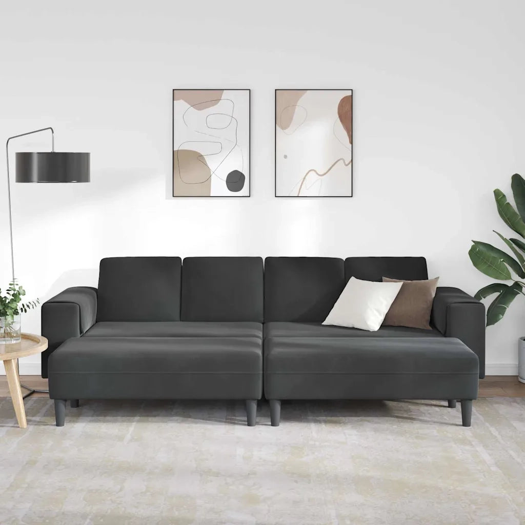 Set di divani 3 pcs Nero Velluto