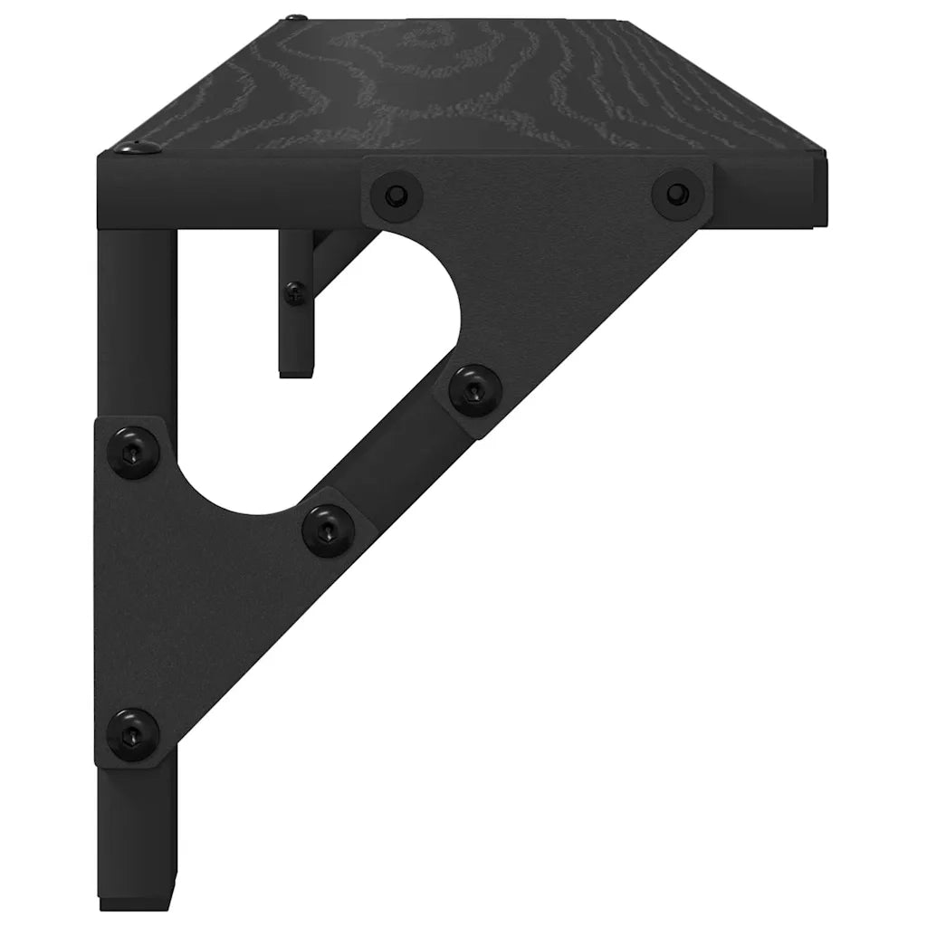 2 pz Scaffali da Parete | Mensola sospesa Rovere Nero 60 x 15 x 15,5 cm