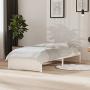 Giroletto-Struttura Letto Bianco in Legno Massello 90x190 cm Single 335798