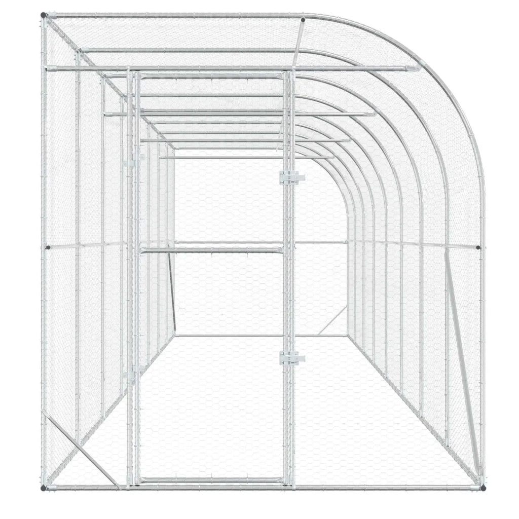 Gabbia per Polli Contro il Muro Argento 600 x 150 x 215 cm 3434733