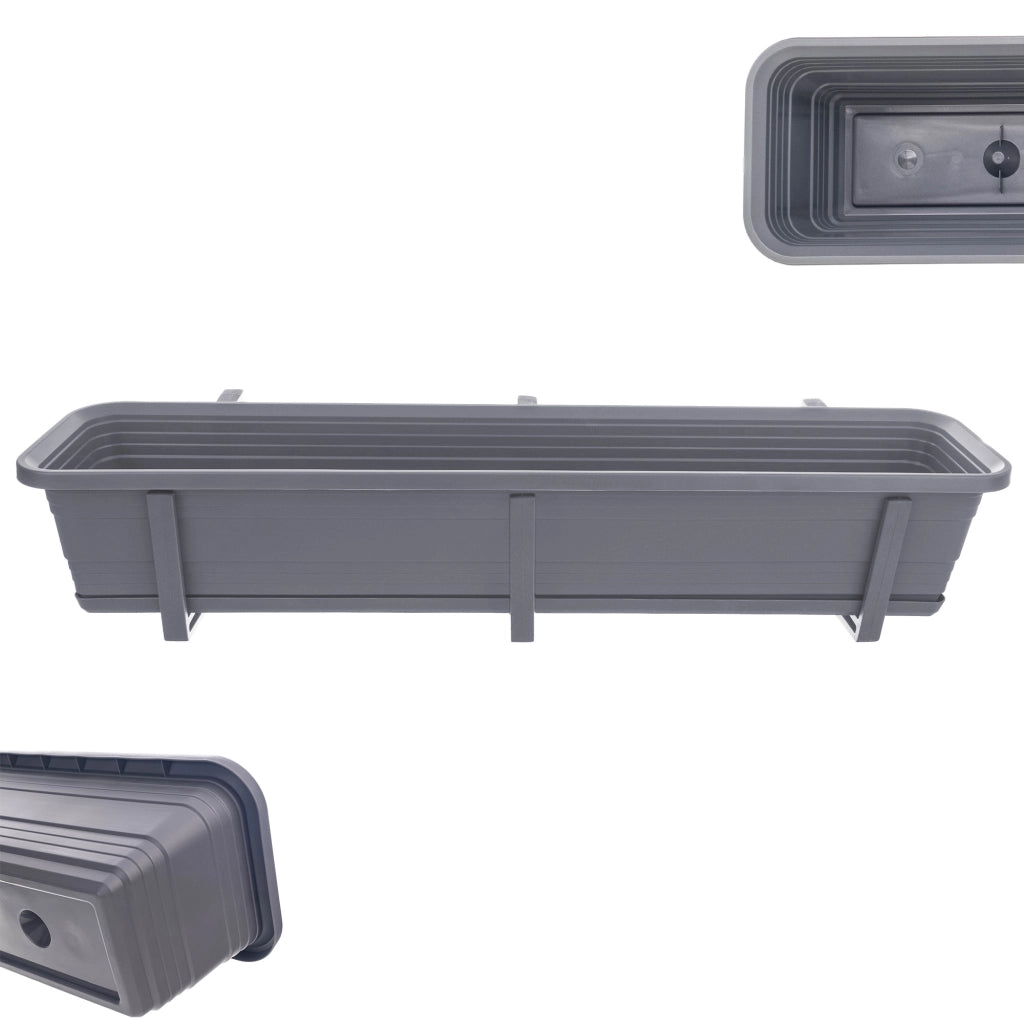 KADAX Fioriera da balcone, vaso da fiori, 80 cm, manici, supporto, ringhiera del balcone