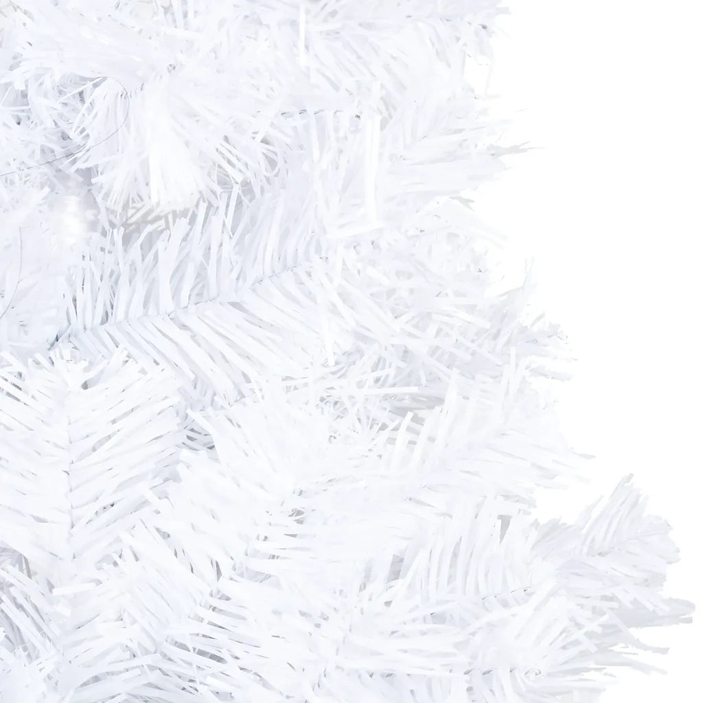 Albero di Natale Preilluminato con Palline Bianco 120 cm PVC 3077625