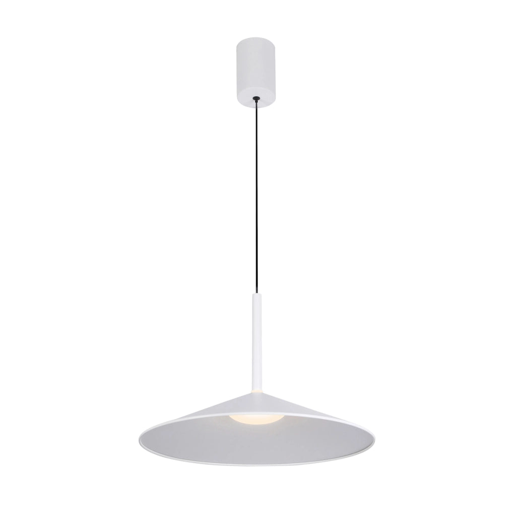 Lampada a sospensione bianca cono piatto LED 9W Sardena Italux