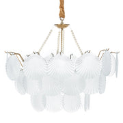 Lampadario vetro e ottone Lampada a sospensione Cristalli Stile Glamour
