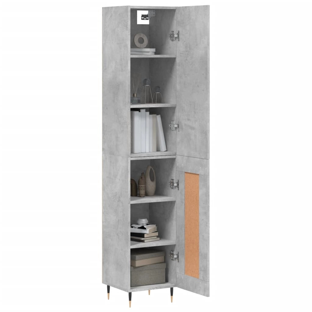 Credenza Grigio Cemento 34,5x34x180 cm in Legno Multistratocod mxl 126064