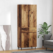 Credenza 2 pcs Legno vecchio Legno Stratificato e Vetro 3415750