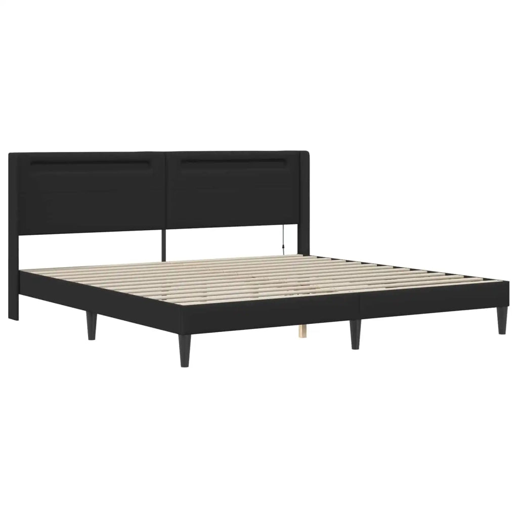 Struttura letto con materasso Nero 180 x 200 cm Pelle Sintetica 3415372