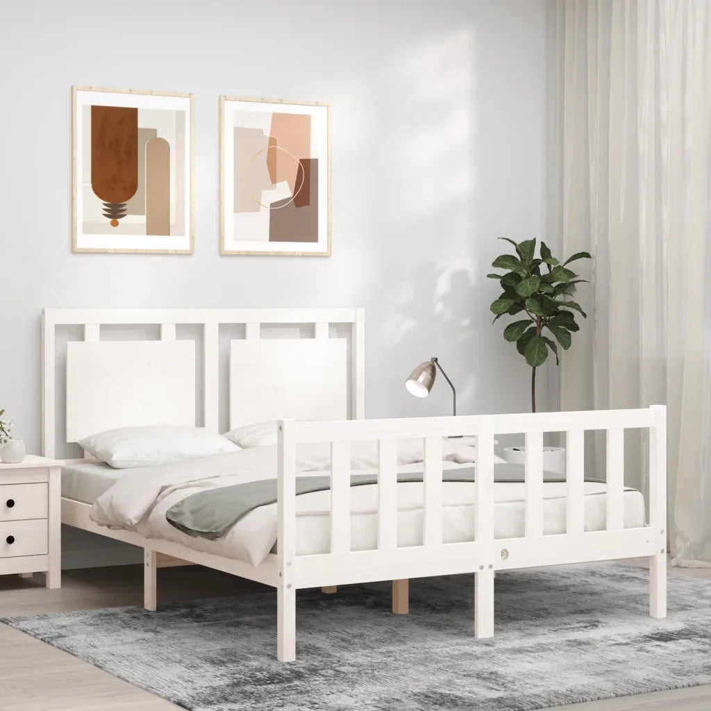 Giroletto senza Materasso-Struttura Letto Bianco 120x200 cm Legno Massello Pino 358092