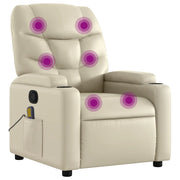 Poltrona da Massaggiante | Sedia Relax Reclinabile Crema Similpelle