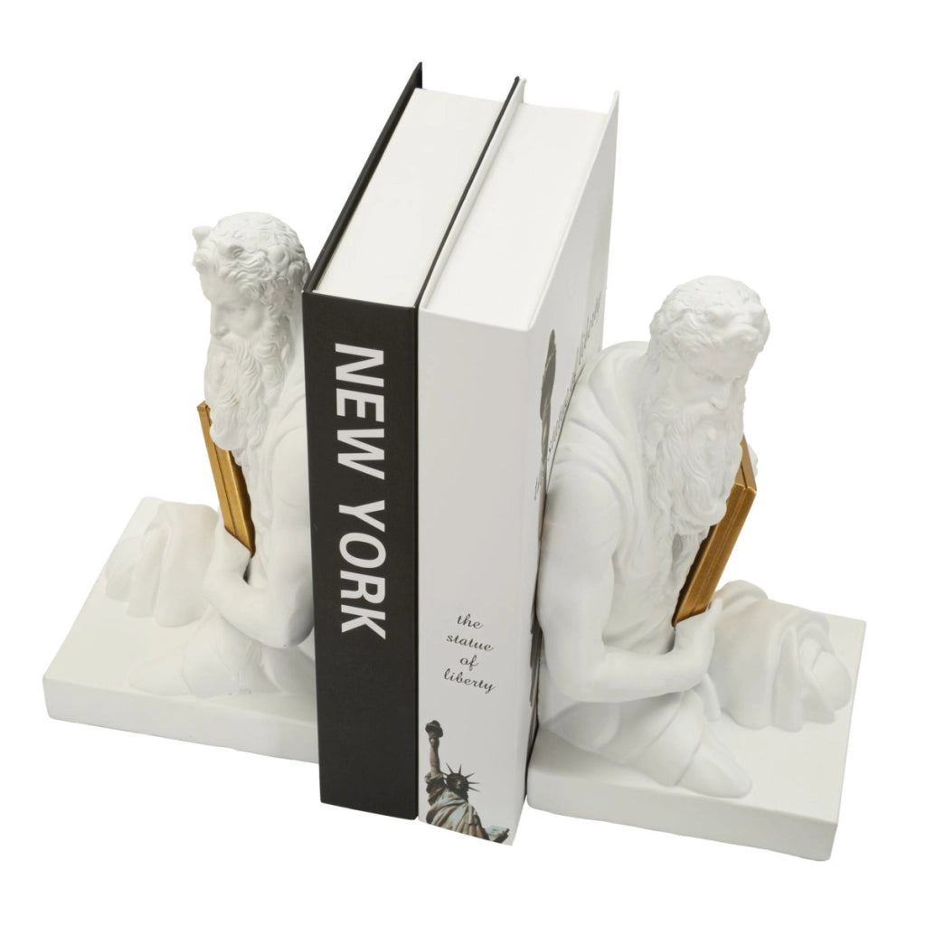 Scultura Nettuno, Bianco, Poliresina, 25,5x15x22,3 cm
